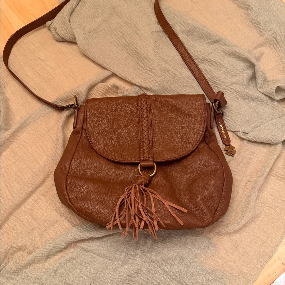 Lucky Brand Tan Leather Crossbody Bag